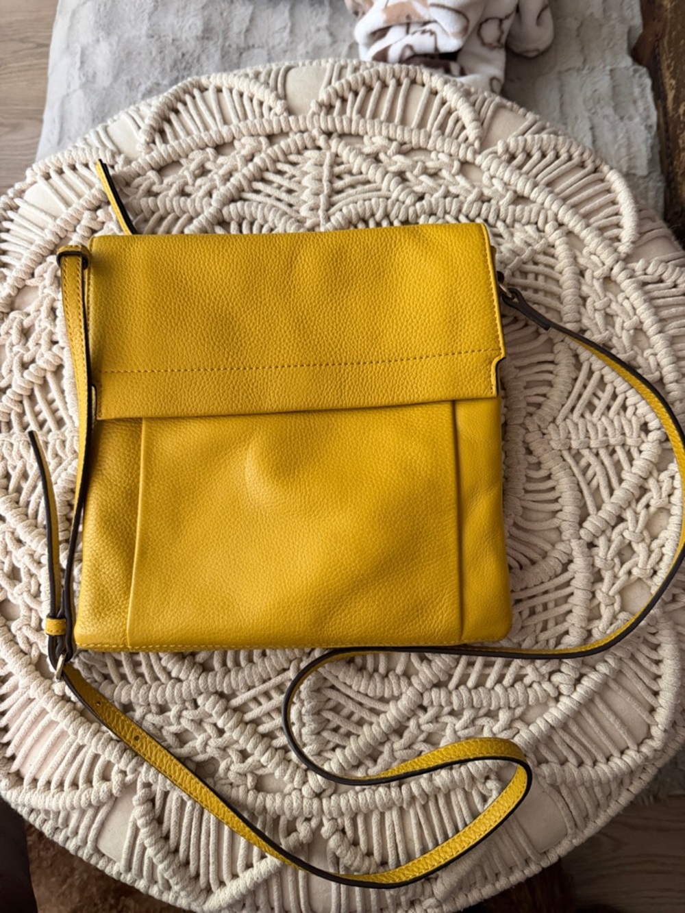 Vince Camuto Yellow Leather Crossbody Bag. (SOLD)